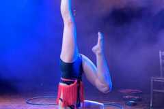Hula hooping headstand